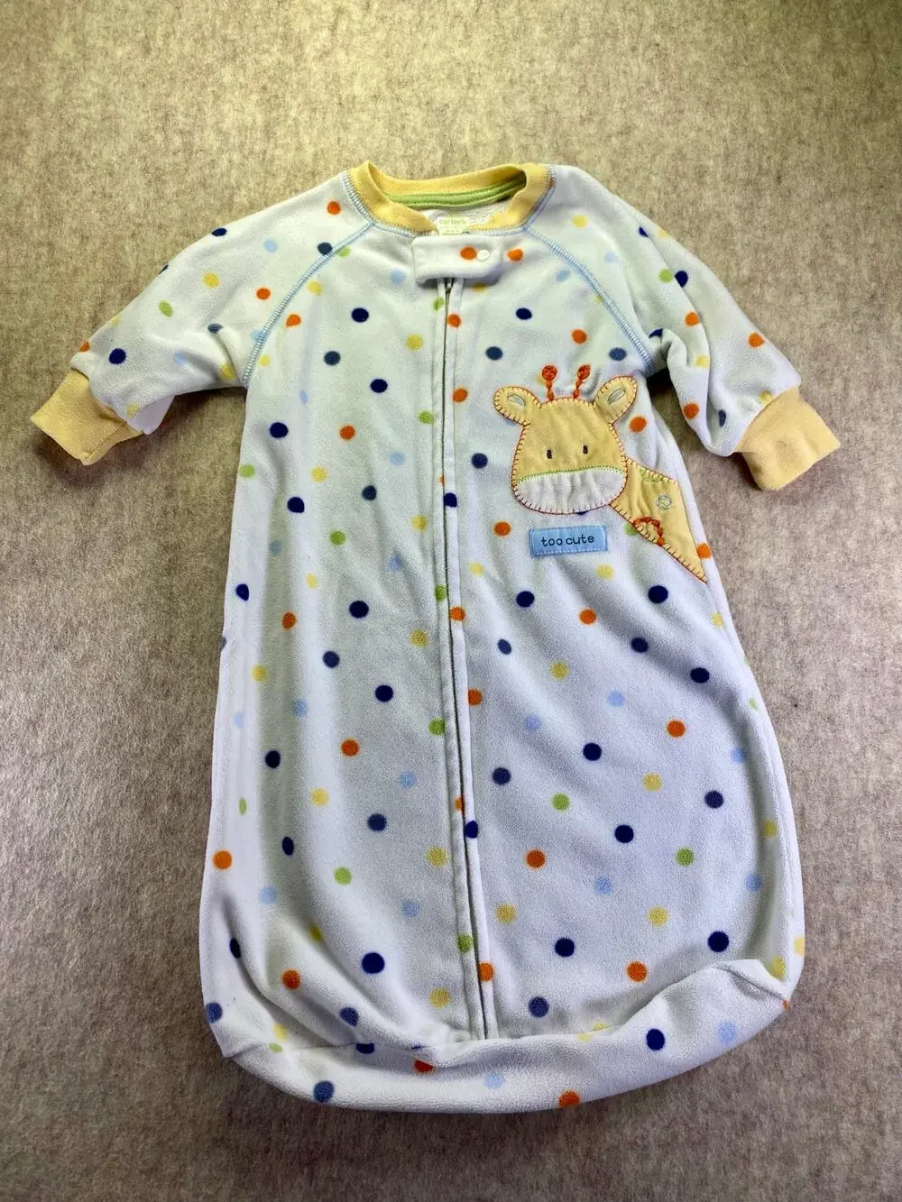 Carter's Fleece Polka Dot Sleep Sack Size 0-9 months